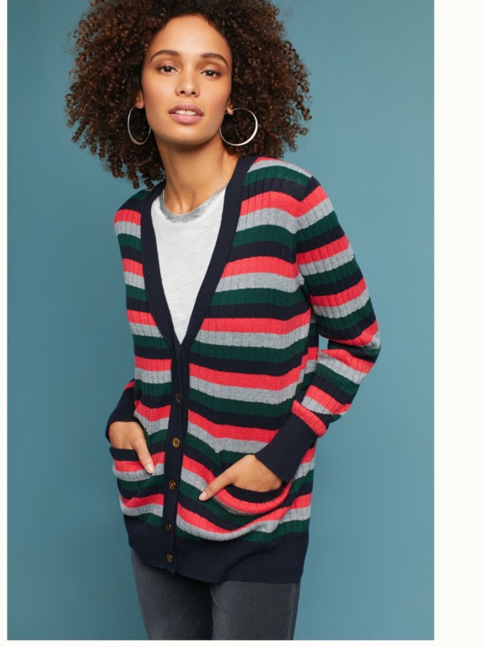 Anthropologie Moth Jamison Striped Cardigan